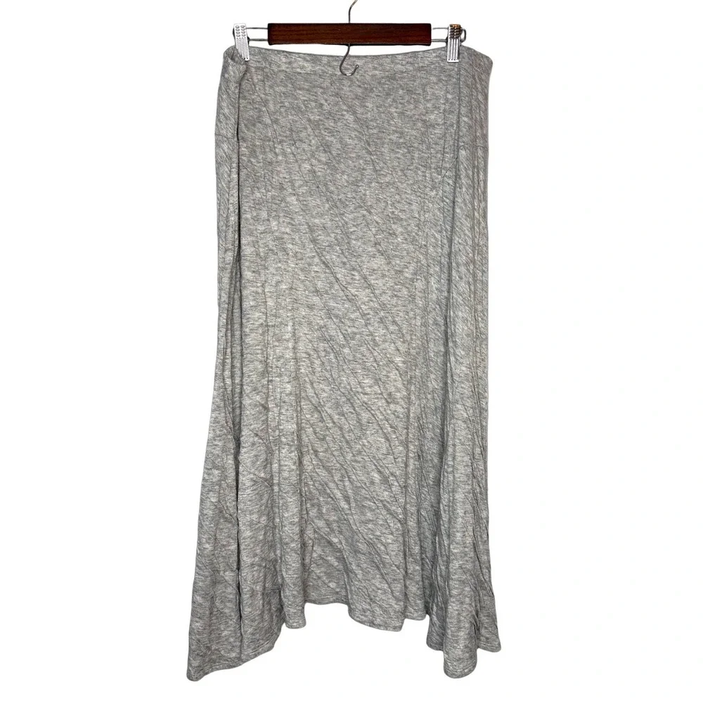 J Jill Pure Jill Midi Skirt M Wool Blend Crinkle Pull On Elastic Minimalist